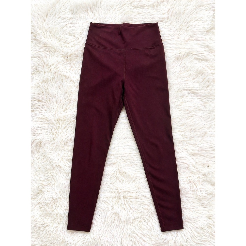 Kensie High Rise Burgundy Leggings Medium | Yoga Pants Athleisure Workout Active